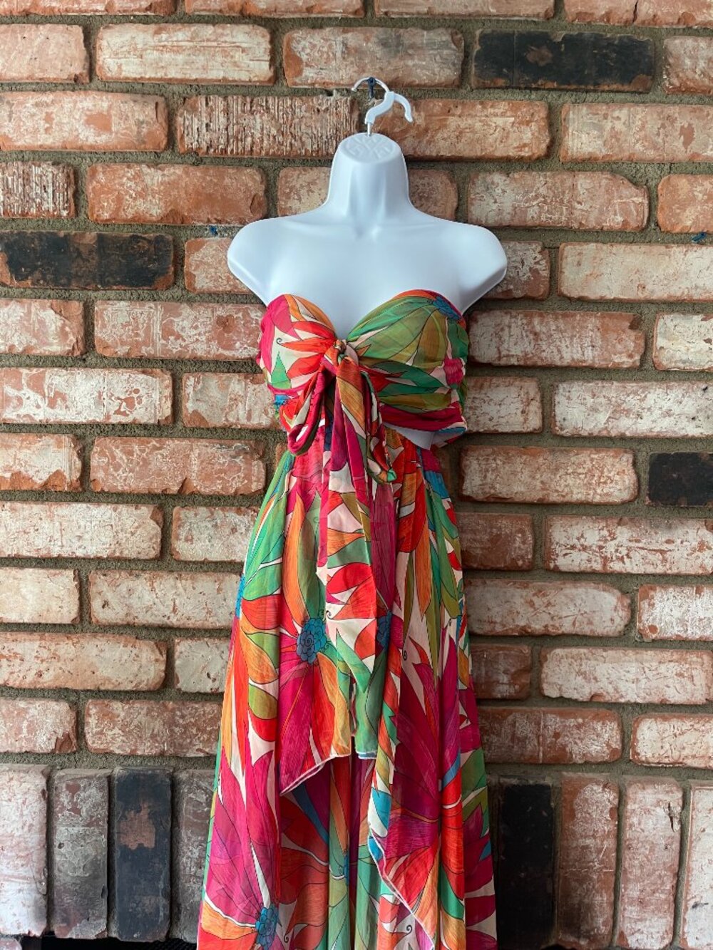 Ronny Kobo Natasha Dress Floral Halter Maxi Gown M - Picture 5 of 16